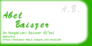 abel baiszer business card